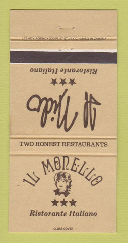 Matchbook Cover - Il Monello Italian Restaurant New York City 30 Strike
