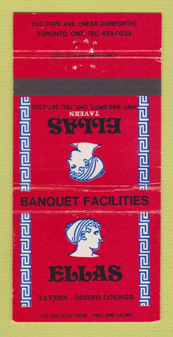 Matchbook Cover - Ellas Tavern Restaurant Britt ON Toronto 30 Strike