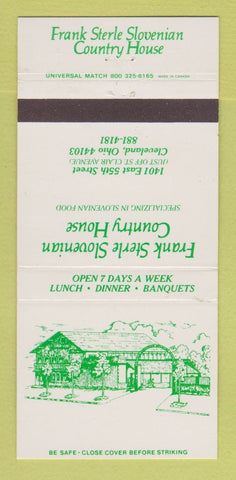 Matchbook Cover - Frank Sterle Slovenian Country House Cleveland OH 30 Strike