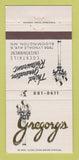 Matchbook Cover - Gregory's Restaurant Bloomington MN 30 Strike