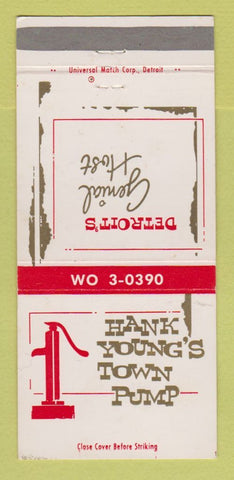 Matchbook Cover - hank Young's Town Pump Detroit MI 30 Strike