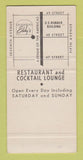 Matchbook Cover - Eddy's Restaurant New York City SAMPLE 30 Strike