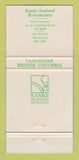 Matchbook Cover - Kanke Seafood Joe Forte's Vancouver BC WEAR 30 Strike