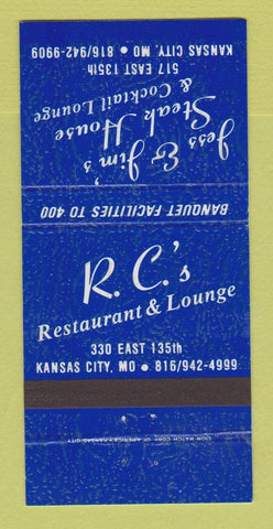 Matchbook Cover - RC's Restaurant Lounge Kansas City MO 30 Strike