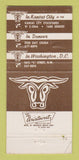 Matchbook Cover - Golden Ox Steak Denver Kansas City Washington DC 30 Strike