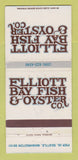 Matchbook Cover - Elliott Bay Fish & Oyster Seattle WA WEAR 30 Strike