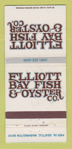 Matchbook Cover - Elliott Bay Fish & Oyster Seattle WA WEAR 30 Strike