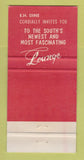 Matchbook Cover - Embassy Lounge Miami FL WEAR 30 Strike