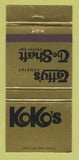 Matchbook Cover - Koko's Taffy's Cabaret Winnipeg MB 30 Strike