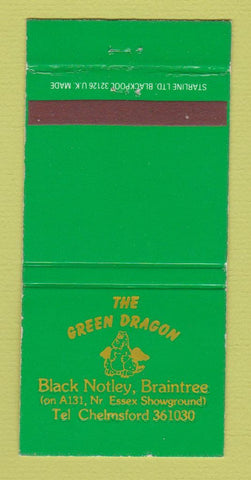 Matchbook Cover - Green Dragon Braintree UK 30 Strike