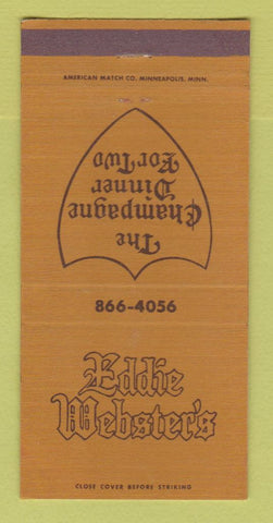 Matchbook Cover - Eddie Webster's Restaurant 30 Strike