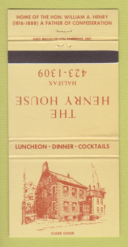 Matchbook Cover - The Henry House Halifax NS  30 Strike
