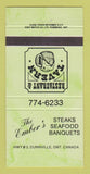 Matchbook Cover - Ember's Restaurant Dunnville ON GREEN 30 Strike