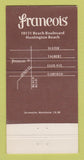Matchbook Cover - Francois Restaurant Huntington Beach CA 30 Strike
