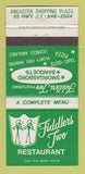Matchbook Cover - Fiddlers Two Restaurant Ancaster ON 30 Strike