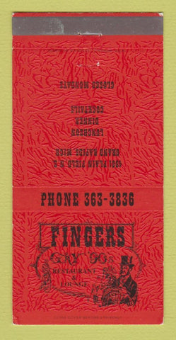 Matchbook Cover - Fingers Gay 90's Restaurant Grand Rapids MI 30 Strike