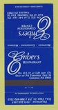 Matchbook Cover - Embers Restaurant Carlisle PA 30 Strike