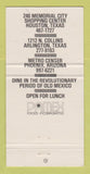 Matchbook Cover - Emiliano's Mexican Food Houston Arlington TX Phoenix 30 Strike