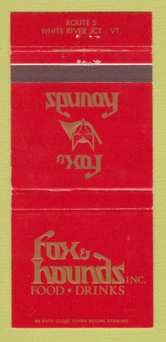 Matchbook Cover - Fox and Hounds Restaurant White River Junction VT 30 Strike