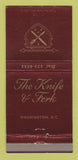 Matchbook Cover - Knife and Fork Restaurant Washington DC 30 Strike