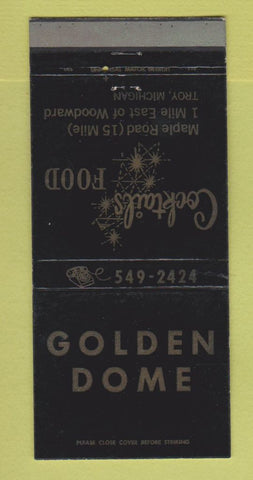 Matchbook Cover - Golden Dome Restaurant Troy MI WEAR 30 Strike