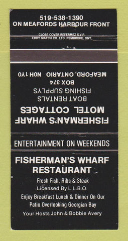 Matchbook Cover - Fisherman's Wharf Restaurant Meaford ON 30 Strike