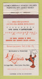 Matchbook Cover - La Langosta Restaurant Puerto Vallarta Mexico 30 Strike