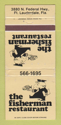 Matchbook Cover - Fisherman Restaurant Fort Lauderdale FL WORN 30 Strike