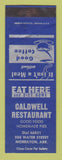 Matchbook Cover - Caldwell Restaurant Morrilton AR WORN BACK SAMPLE