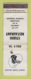 Matchbook Cover - Studio Restaurant Morton Grove IL WORN