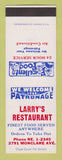 Matchbook Cover - Larry's Restaurant SAMPLE WEAR