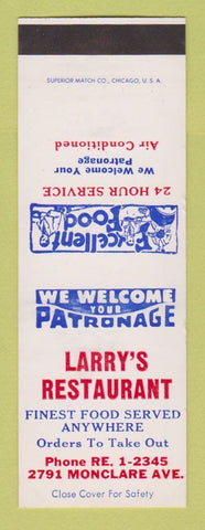Matchbook Cover - Larry's Restaurant SAMPLE WEAR