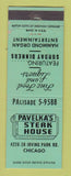 Matchbook Cover - Pavelka's Steak House Chicago IL WEAR