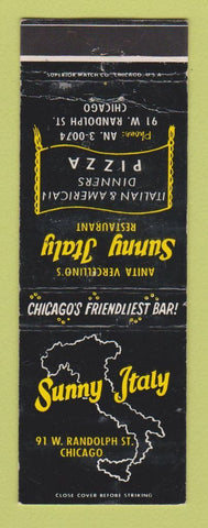 Matchbook Cover - Sunny Italy Restaurant Pizza Chicago IL WEAR