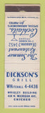 Matchbook Cover - Dickson's Grill Chicago IL