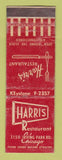Matchbook Cover - Harris Restaurant Chicago IL WORN