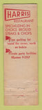Matchbook Cover - Harris Restaurant Chicago IL WORN