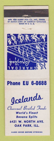 Matchbook Cover - Icelands Restaurant Oak Park IL