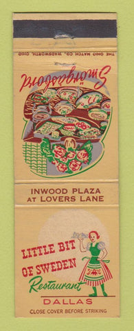Matchbook Cover - Little Bit of Sweden Restaurant Dallas TX girlie
