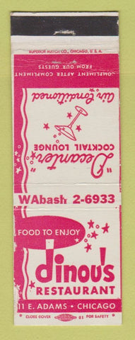 Matchbook Cover - Dinou's Restaurant Chicago IL WEAR
