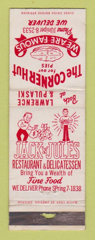 Matchbook Cover - Corner Hut Chicago IL Deli POOR STRIKER WEAR