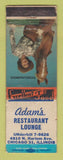 Matchbook Cover - Adam's Restaurant Chicago IL WORN #1