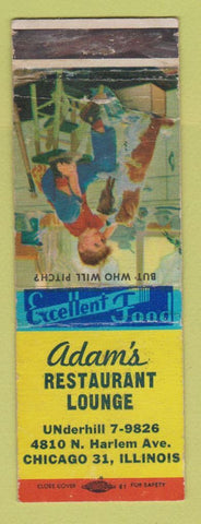 Matchbook Cover - Adam's Restaurant Chicago IL WEAR #2