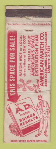 Matchbook Cover - American Match Company Chicago IL WORN