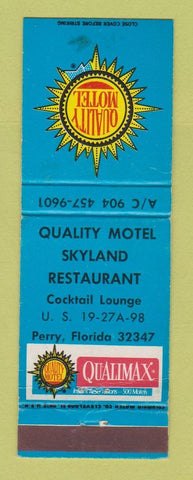 Matchbook Cover - Quality Motel Skyland Restaurant Perry FL