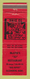 Matchbook Cover - McAtee's 45 Restaurant Ellsworth KS WEAR