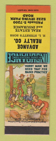 Matchbook Cover - Advance Real Estate Chicago IL Hillbilly
