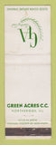 Matchbook Cover - Green Acres Country Club Northbrook IL WEAR