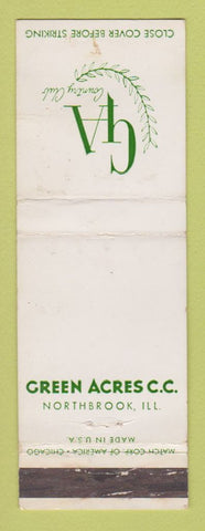 Matchbook Cover - Green Acres Country Club Northbrook IL WEAR