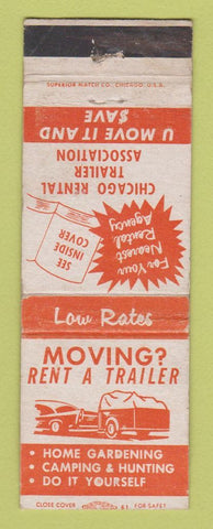 Matchbook Cover - Trailer Rentals Chicago IL